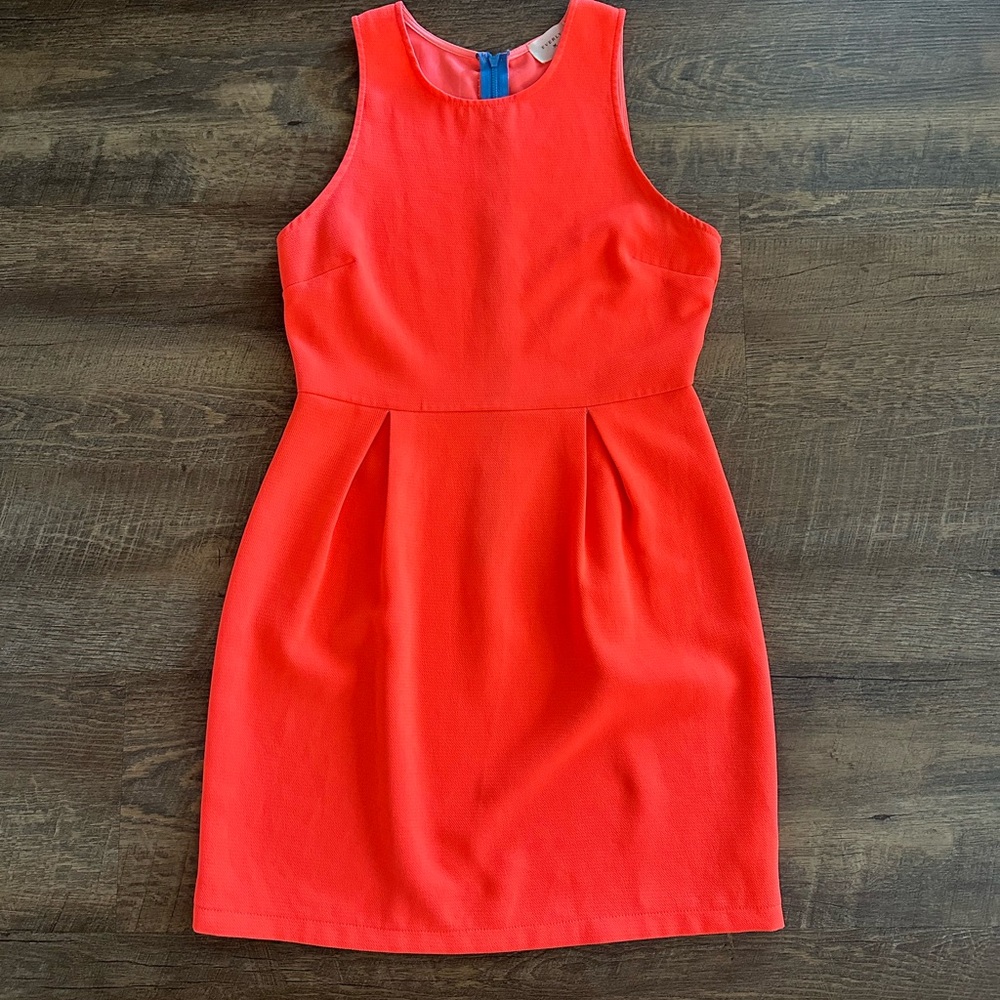 Everly Vibrant Coral Mini Dress